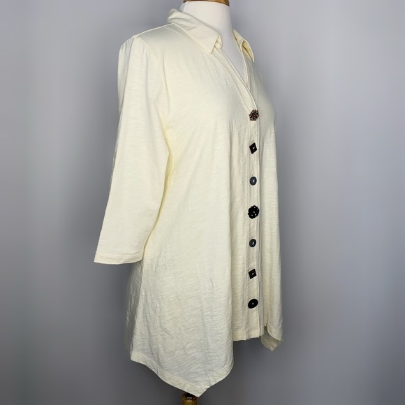 SOFT SURROUNDINGS Danielle Button Up Top Size Large - Picture 3 of 10